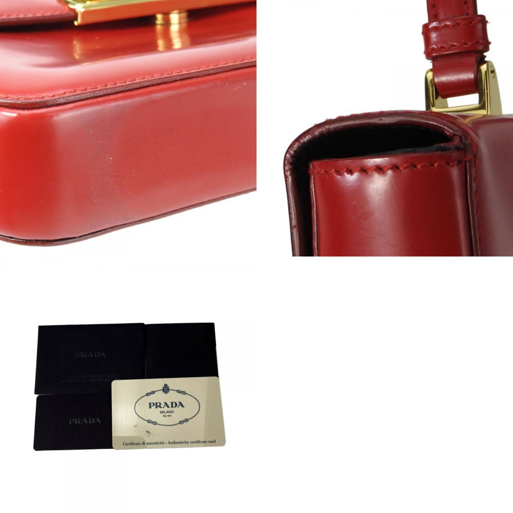 Prada Handbag BN1670 Calfskin ROSSO Red Bag Ribbon Women's PRADA