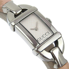 Gucci Bamboo Watch 6800L Stainless Steel x Rubber Pink Quartz Analog Display White Dial Women's — Good