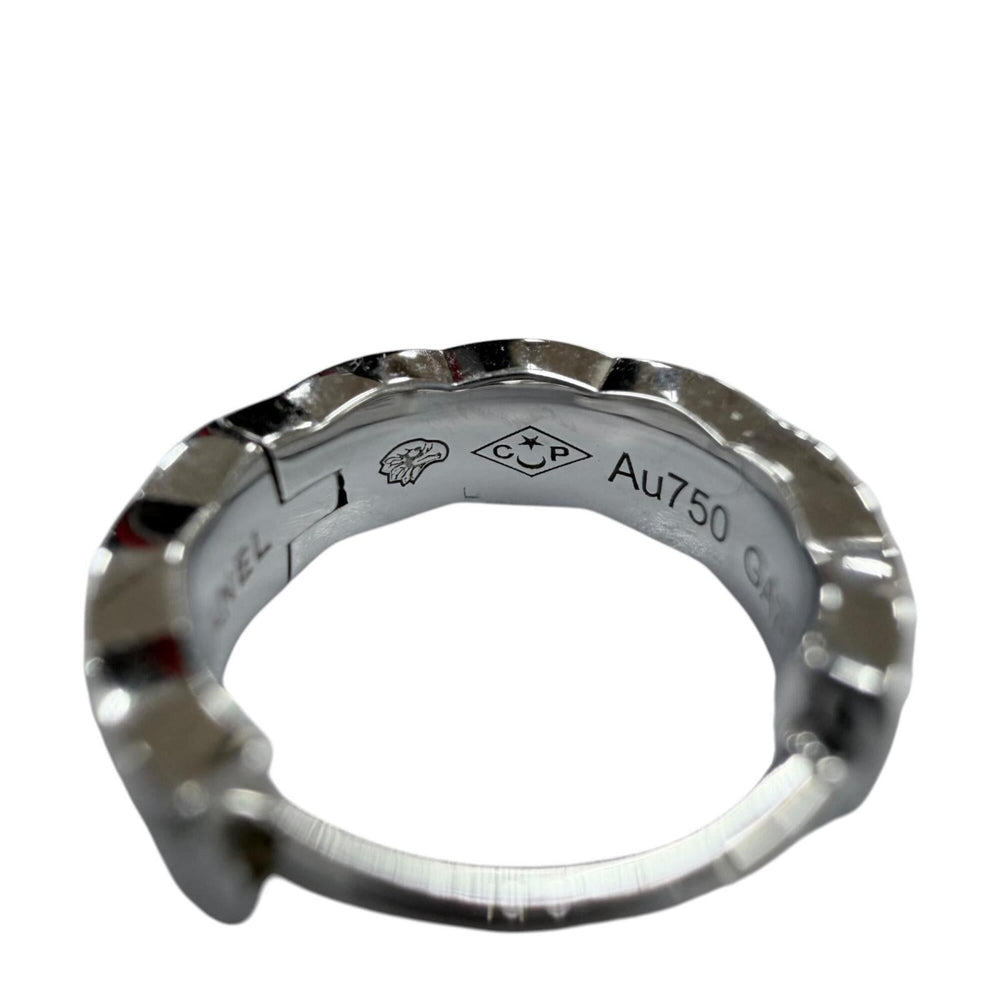 CHANEL J12687 Coco Crush Collection Single Mini Hoop Earrings AU750 (WG) White Gold, Weight 1.72g, Women's — Like New
