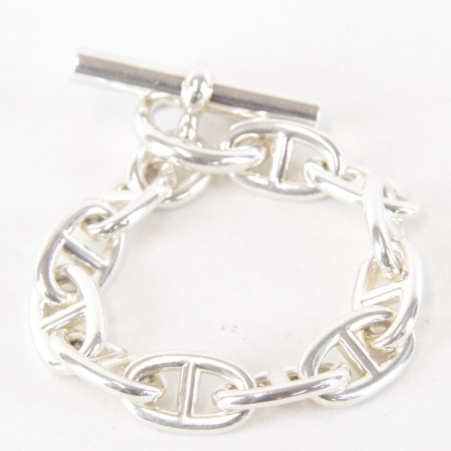 HERMES 11-link, 101g Chaine d'Ancre TGM Bracelet in 925 Silver for Women