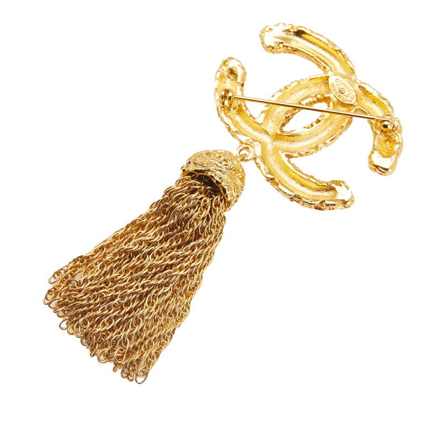 Vintage Chanel Coco Mark Lava Tassel Brooch, Gold Plated, Women's