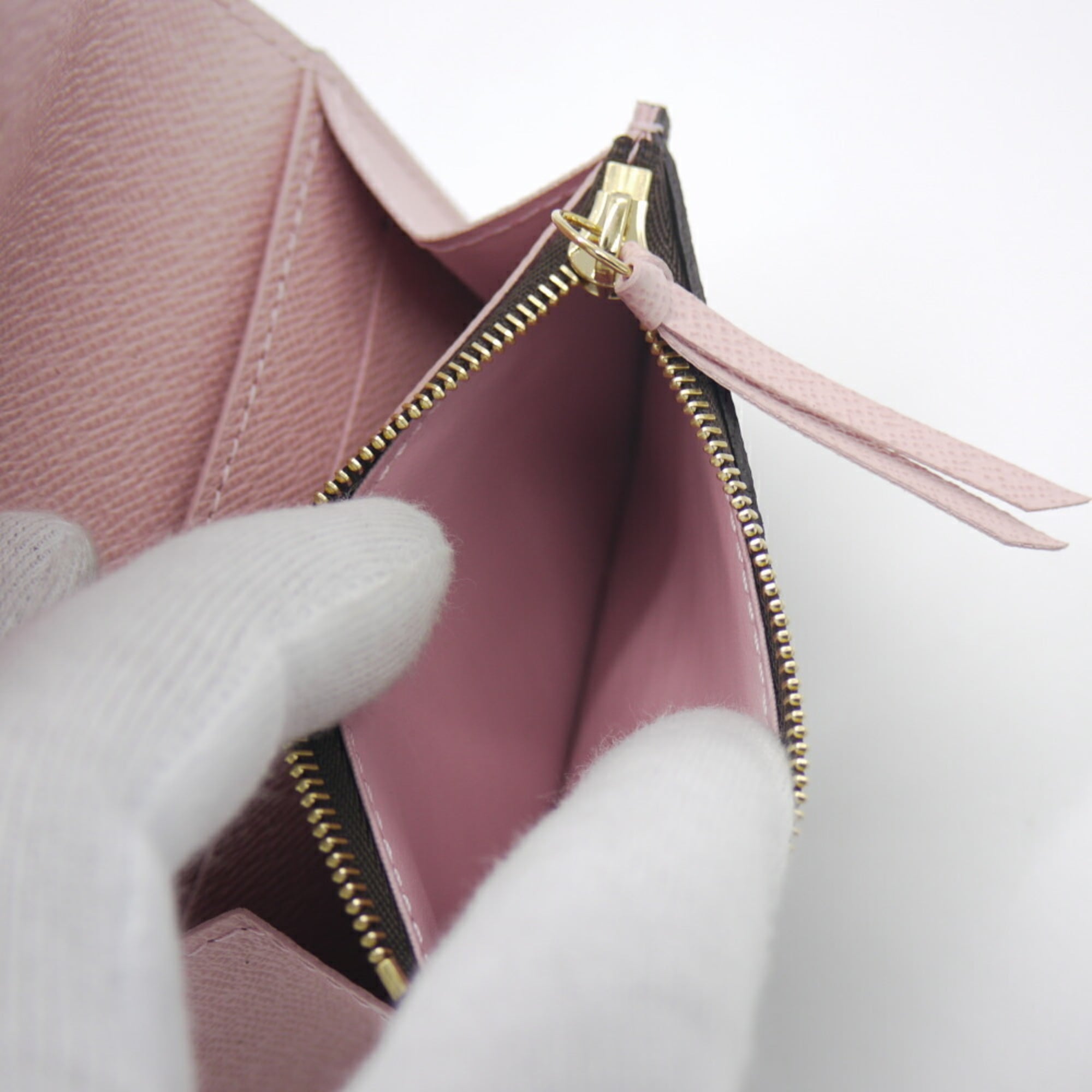 LOUIS VUITTON Louis Vuitton Porte Monnaie Rosalie M62361 Rose Ballerine Coin Case Wallet