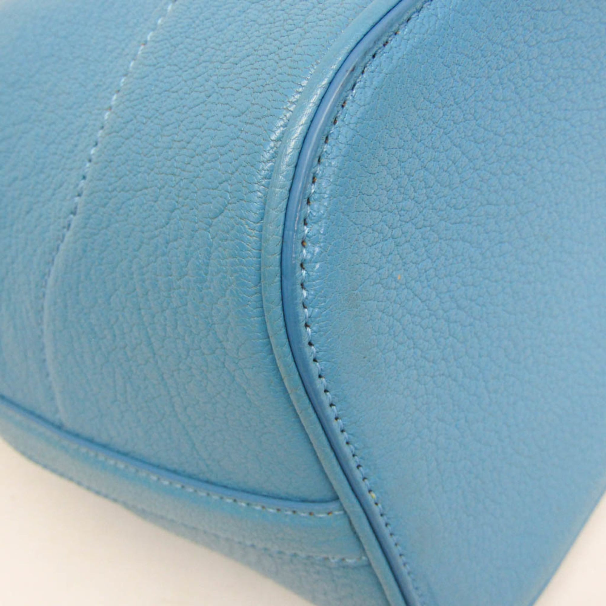 Salvatore Ferragamo Gancini Drawstring Shoulder Bag AU-21 F566 Women's Leather Shoulder Bag Light Blue