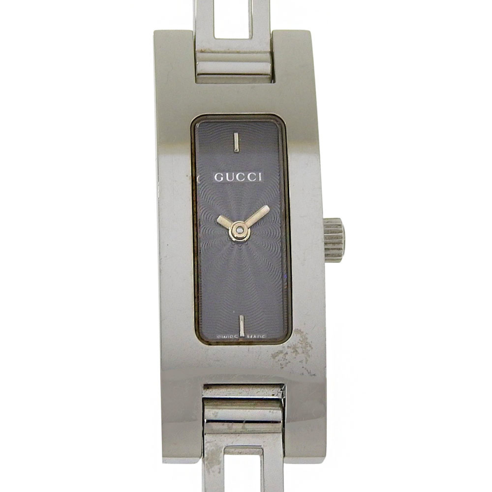 Gucci 3900L Stainless Steel Quartz Analog Watch with Black Dial for Women — Good