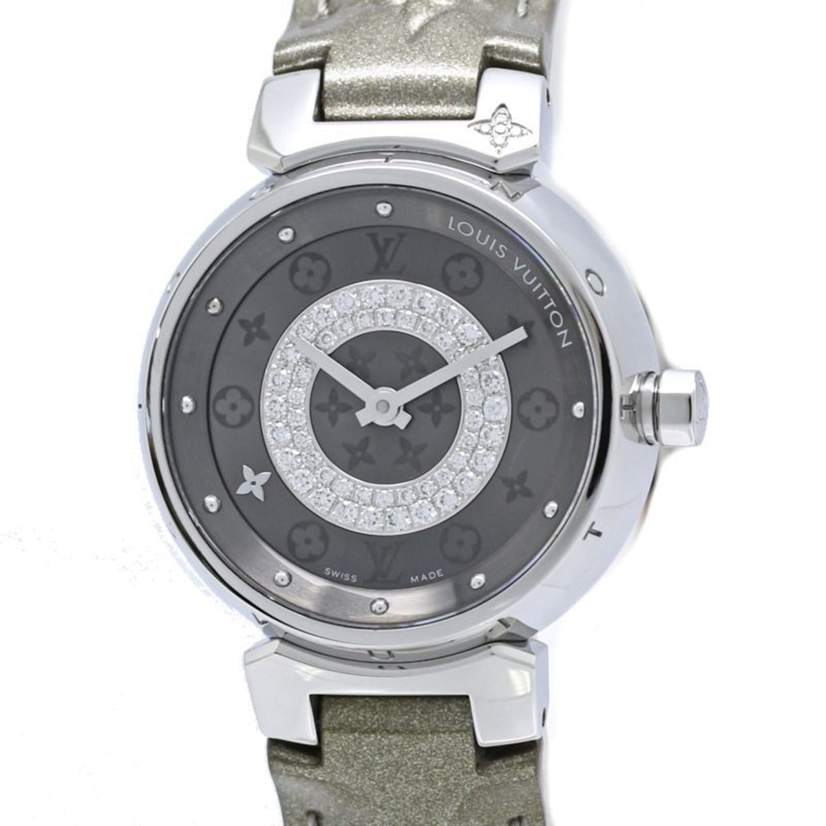 LOUIS VUITTON Tambour Disc PM Diamond Q12MU0 Women's Watch 40564 — Very Good