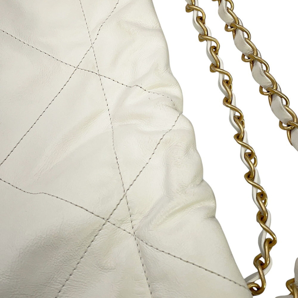 Chanel handbag CHANEL22 Matelassé Small Shiny Calf Leather AS3260 CHANEL White for women — Like New