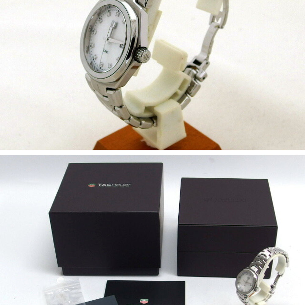 TAG Heuer Link Date 12P Diamond White Shell Dial Ladies Watch — Very Good