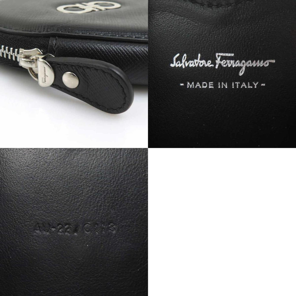 Salvatore Ferragamo Gancini Leather Wallet with Coin Purse, Black, Women's, H31894a