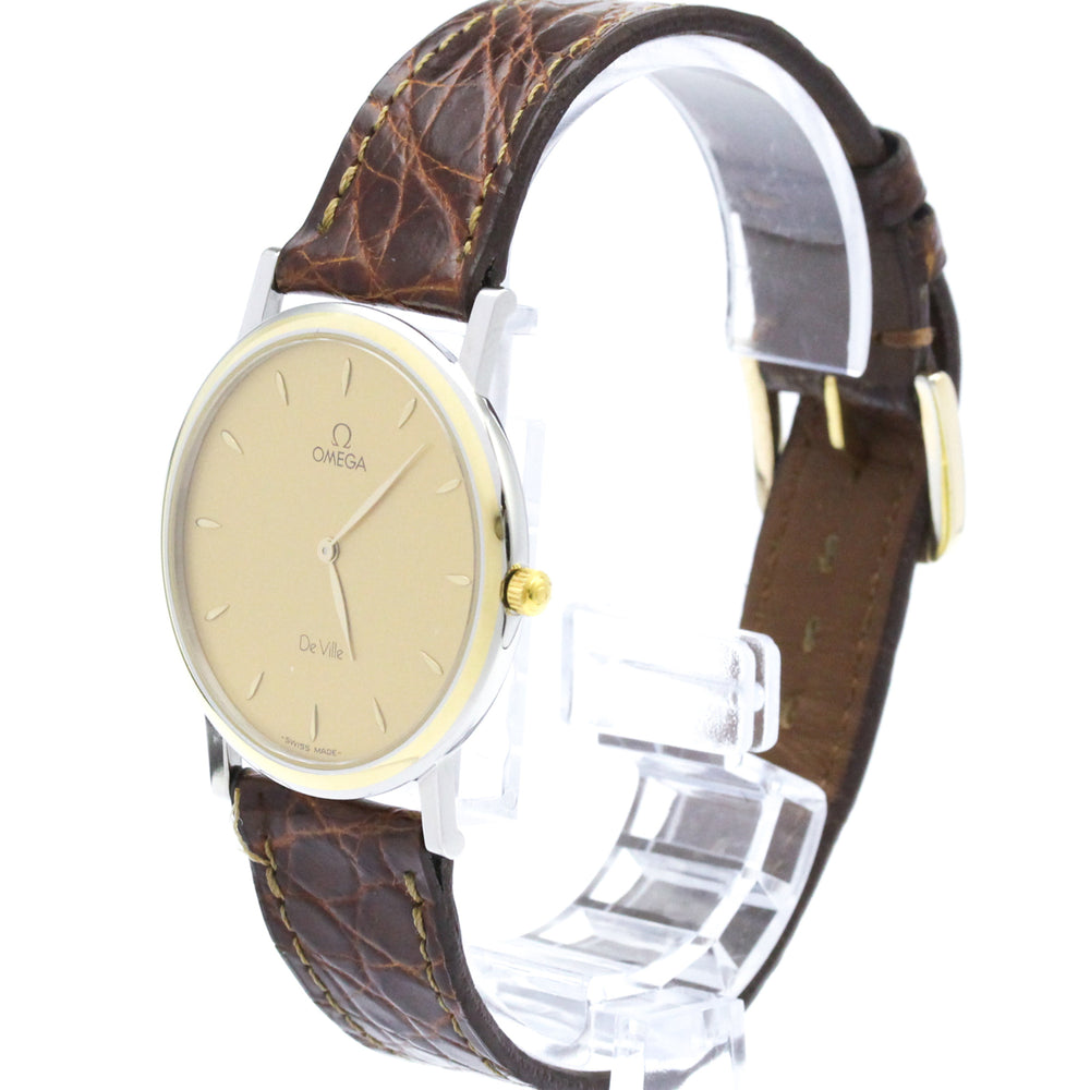 OMEGA De Ville Prestige Quartz Gold Plated Mens Watch 7400.11 Polished — Very Good