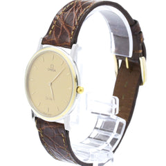 OMEGA De Ville Prestige Quartz Gold Plated Mens Watch 7400.11 Polished — Very Good