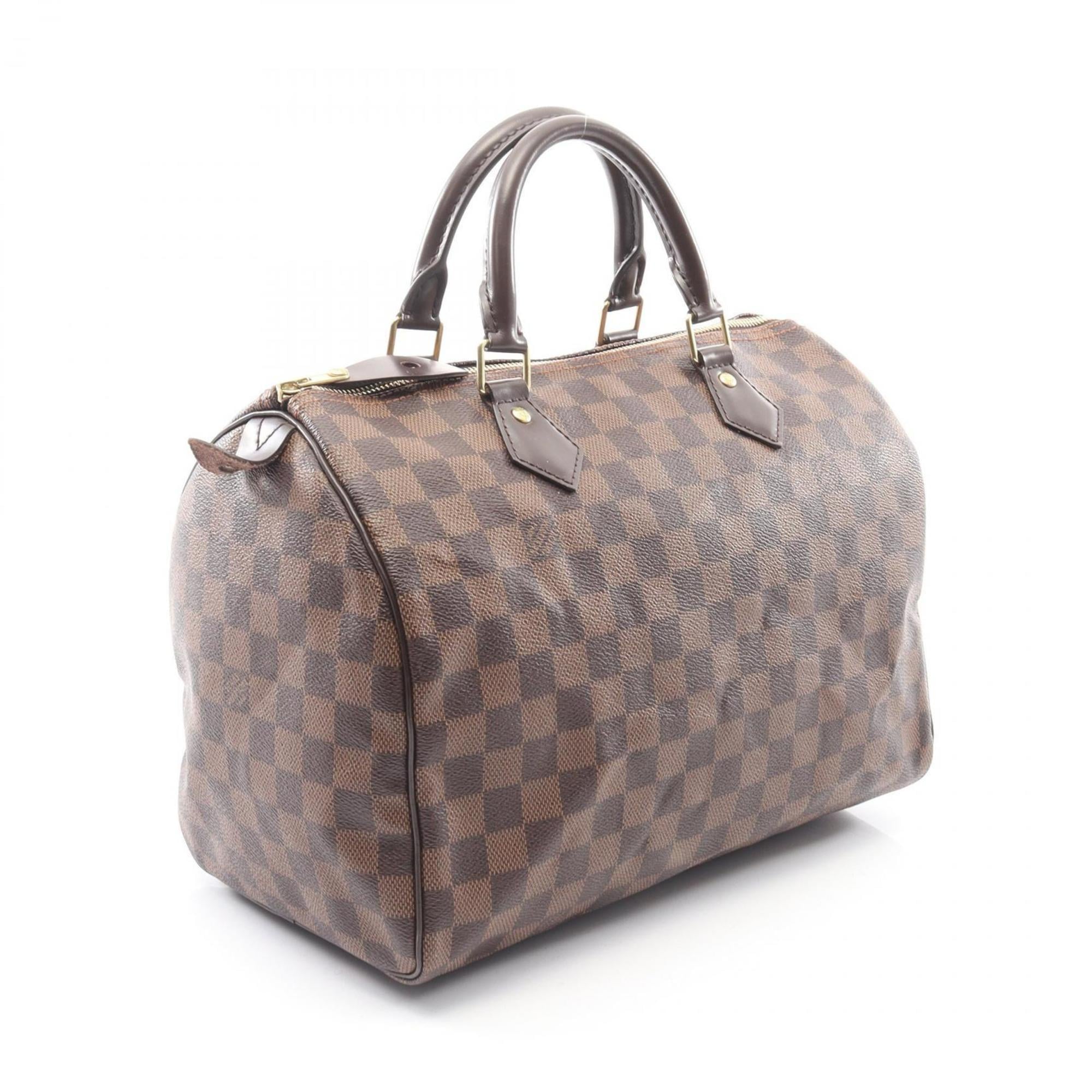Louis Vuitton Speedy 30 Handbag, Coated Canvas and Leather with Damier Leather, Brown, Women's, N41531