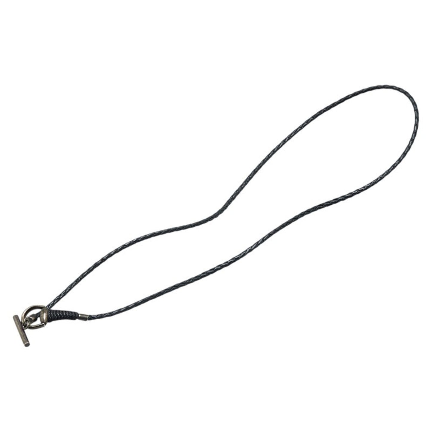 Gucci Horsebit Choker #18 Black Leather SV925 Silver Women's GUCCI