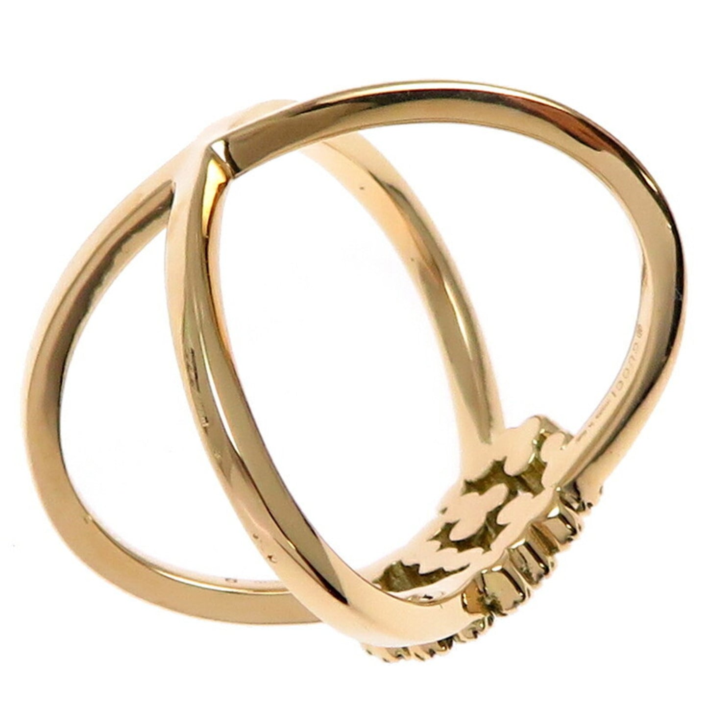 Gucci GG Running Diamond Women's Ring, 750 Yellow Gold, Size 9