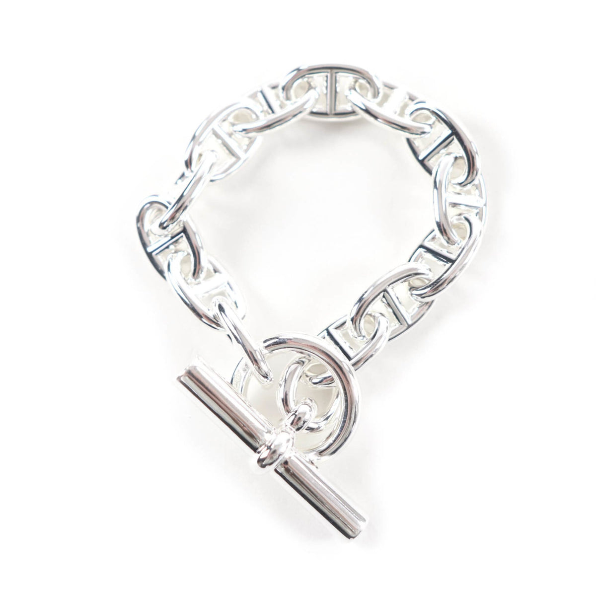 HERMES Chaine d'Ancre MM AG925 Bracelet, 13 links, Silver, Made in France, 2023 model, Weight: 50.05g, Women's — Like New