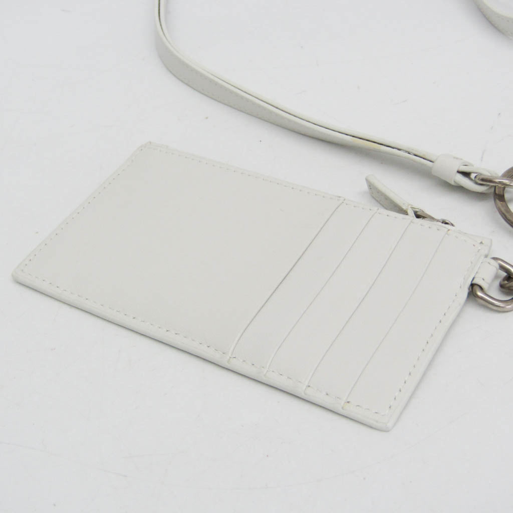 Balenciaga Coin Card Holder 594548 Men,Women Leather Coin Purse/coin Case White