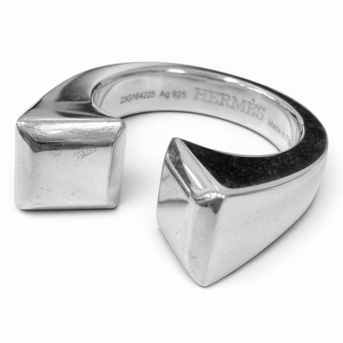 HERMES Clou de Forge AG925 Ring, Silver, Size 52, Made in France, Weight 11.7g, Men's — Like New