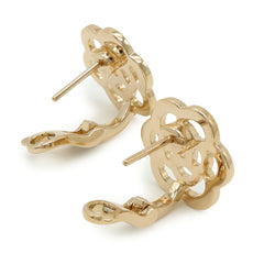 CHANEL Camellia Earrings, 18KPG (Au750PG) Pink Gold with Diamonds, J10805 — Like New