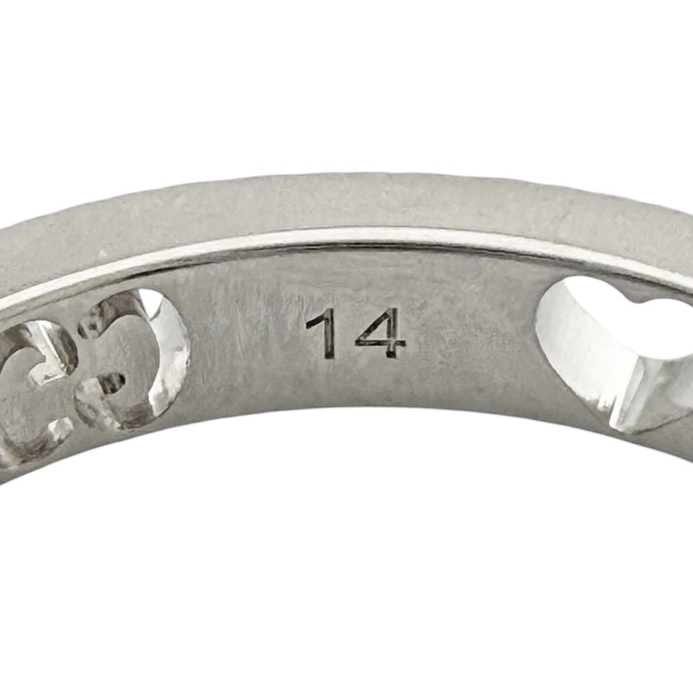 Gucci Icon Heart Ring, 18K White Gold, Diamond, Women's — Like New