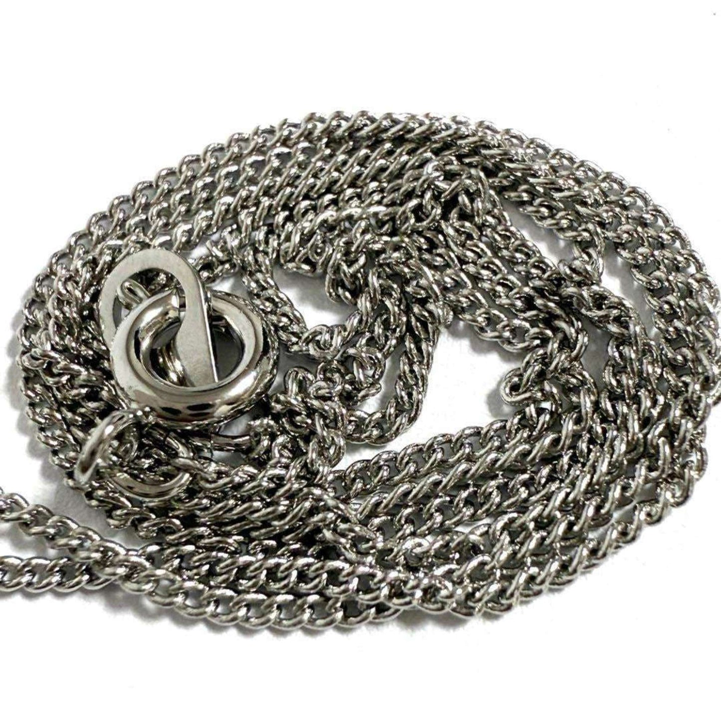 Chanel Pendant Necklace Silver Coco Camellia Reversible
