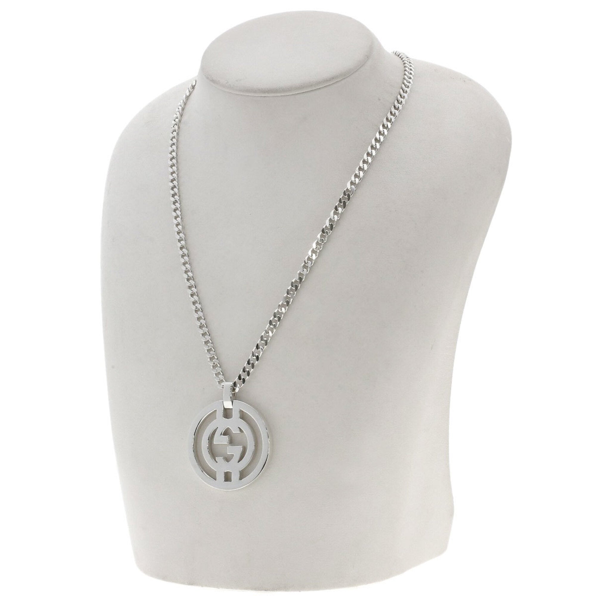Gucci Interlocking Necklace, Silver, Women's — Like New