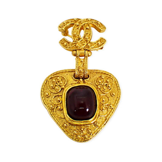 CHANEL colored stone brooch