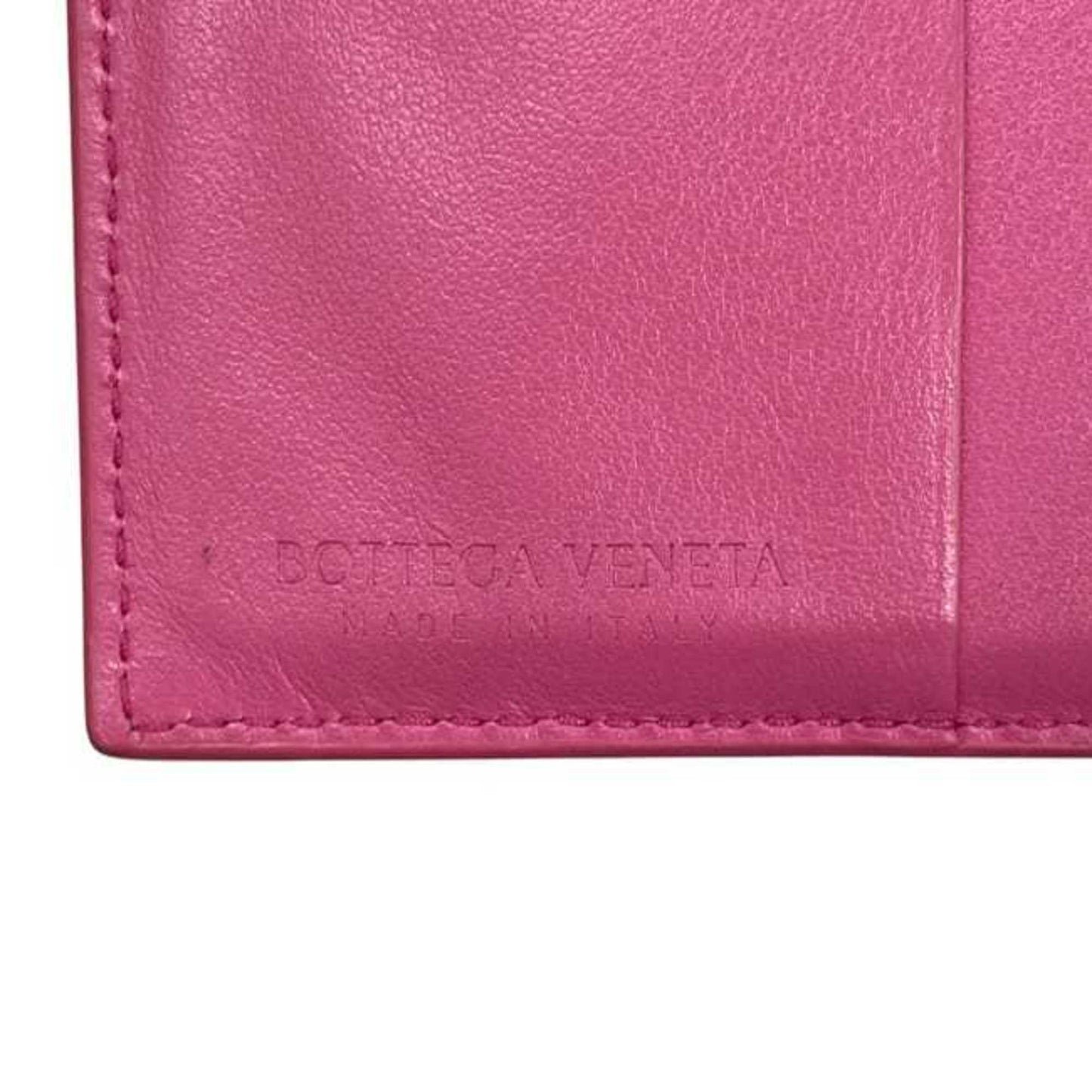 Bottega Veneta bifold wallet f-24680 pink intrecciato leather S02332325Z BOTTEGA VENETA compact for men and women.