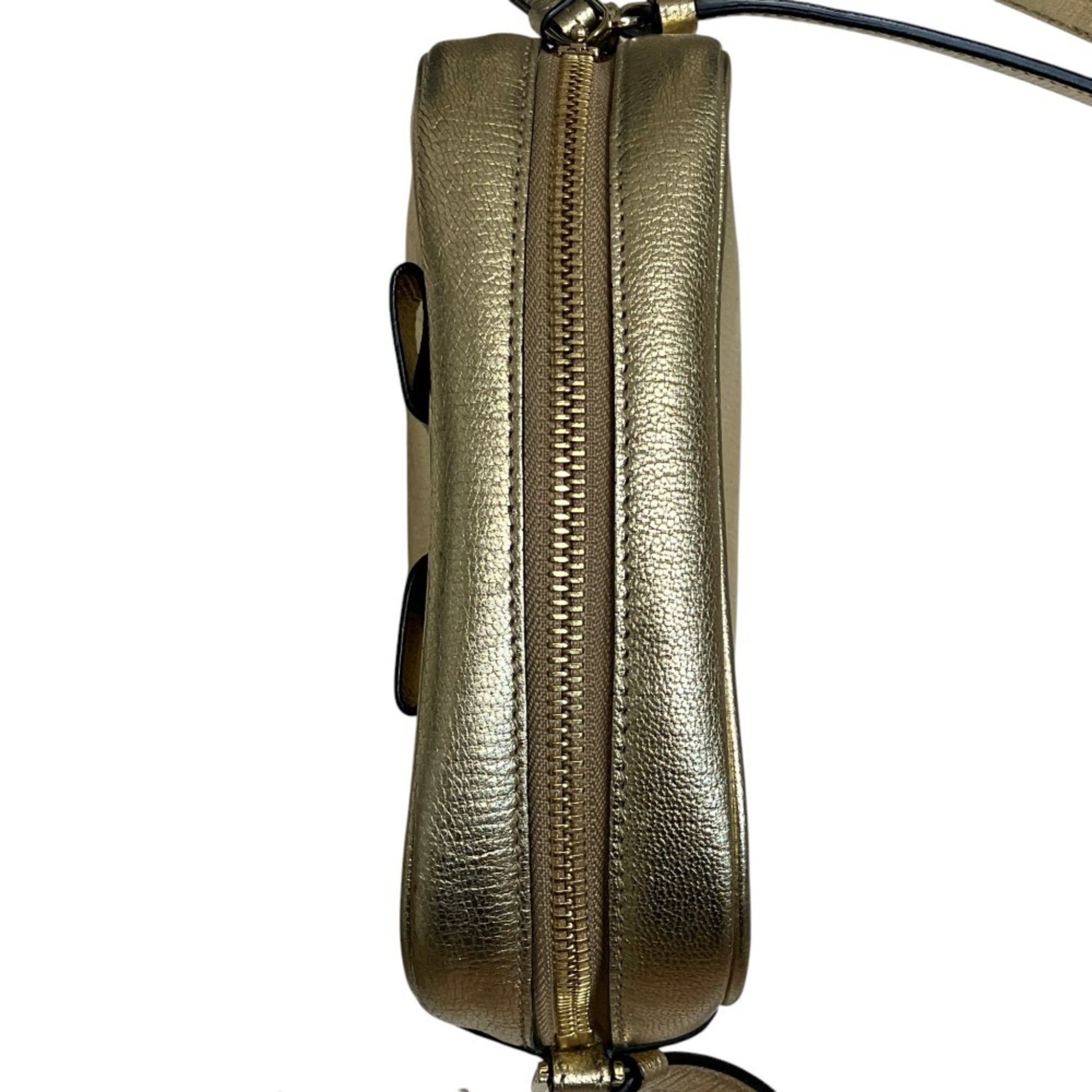 Salvatore Ferragamo Vara Ribbon Camera Shoulder Bag AU-21 H498 Gold Color Women's — Like New
