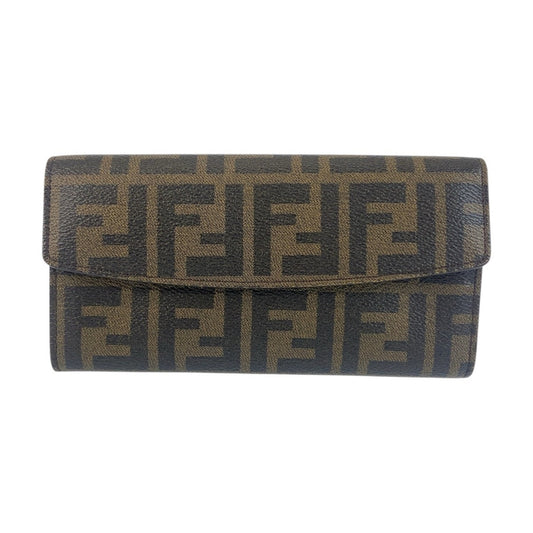 FENDI Zucca Brown with Gold Hardware 8M0340 Long Wallet for Women 506473