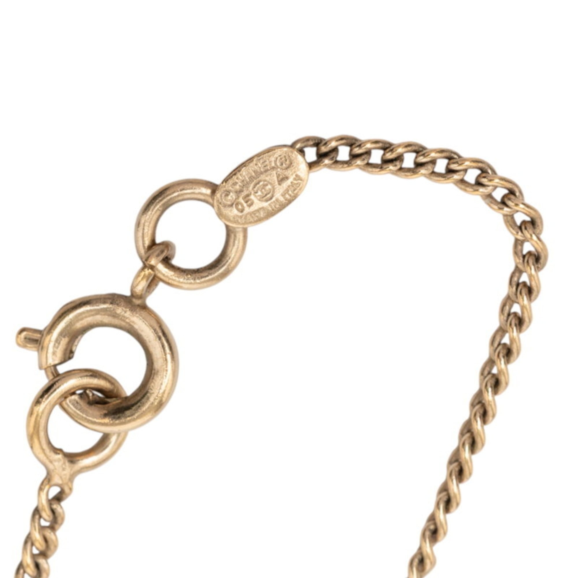 CHANEL Coco Mark Matelasse Motif Bracelet, Gold Plated, Women's
