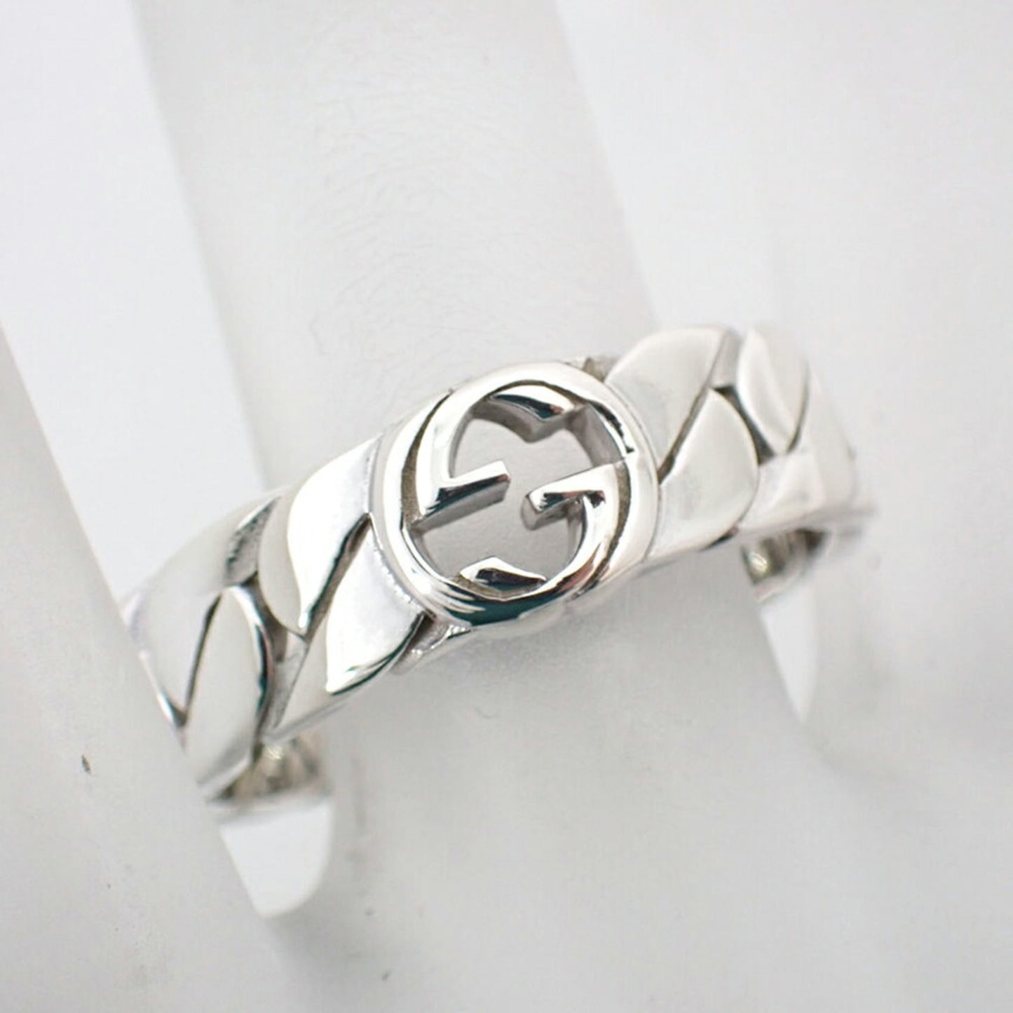 GUCCI 925 Interlocking G Ring, Size 18, j90-6