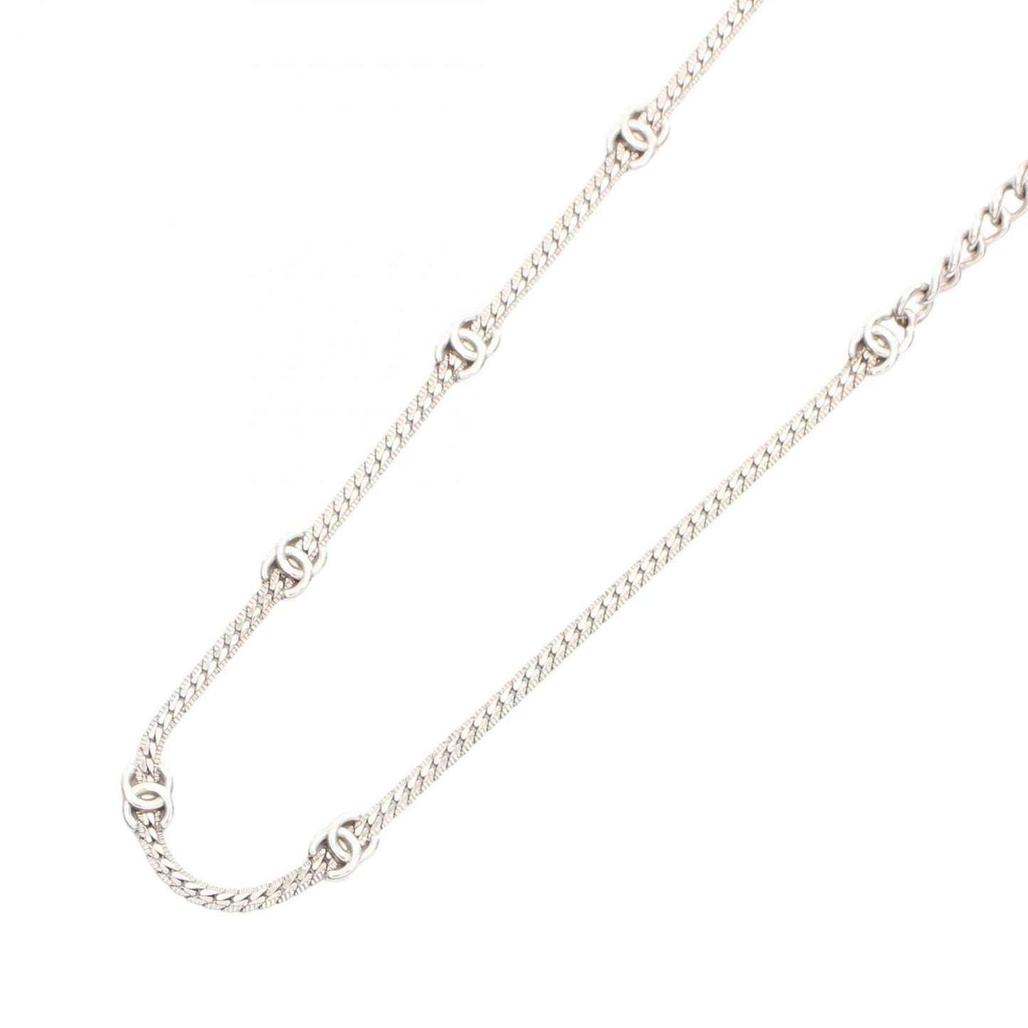 CHANEL Coco Mark Necklace, Stainless Steel, Women's, Silver