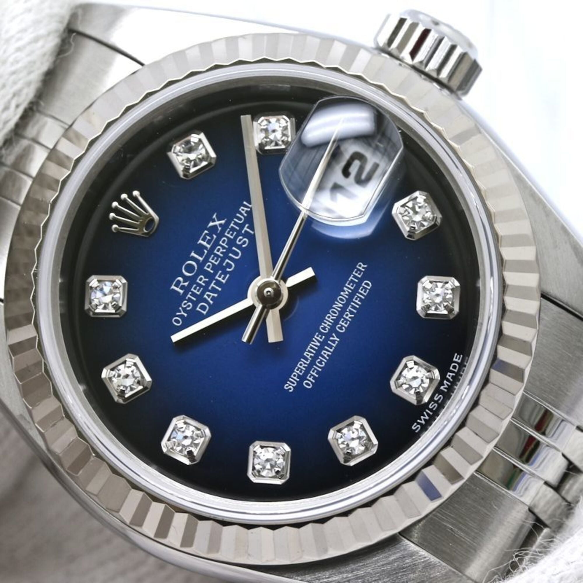 ROLEX Datejust 10P Diamond 79174G Women's Watch SSx18KWG 40579 — Very Good