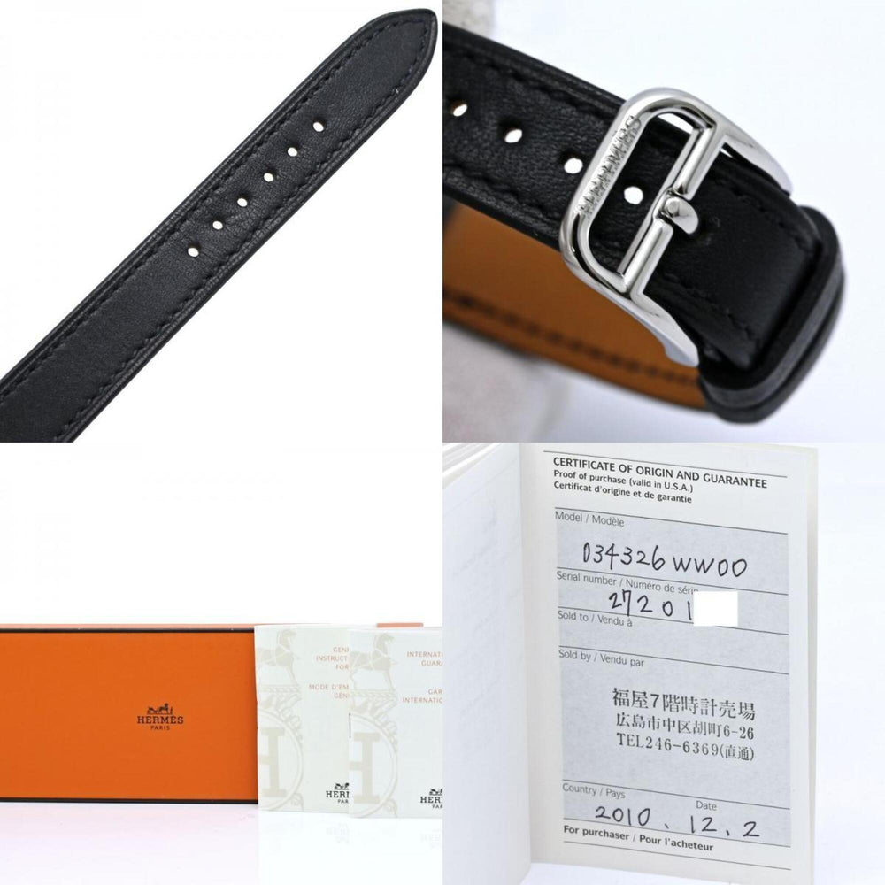 HERMES Cape Cod Tonneau CT1.210.230 VBN 034326WW00 Women's Watch Stainless Steel x Cowhide Leather 40560 — Like New