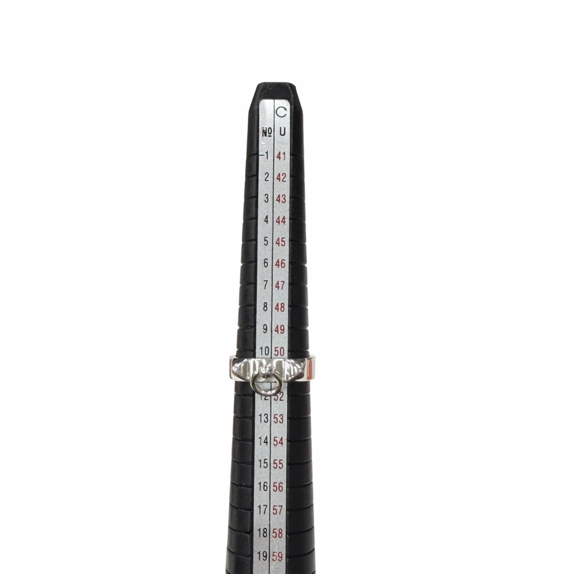 HERMES 15AK072635 Collier de Chien PM AG925 Ring, Silver, Size 51, with Box, Made in France, Weight 4.3g, Men's/Women's Pants — Like New