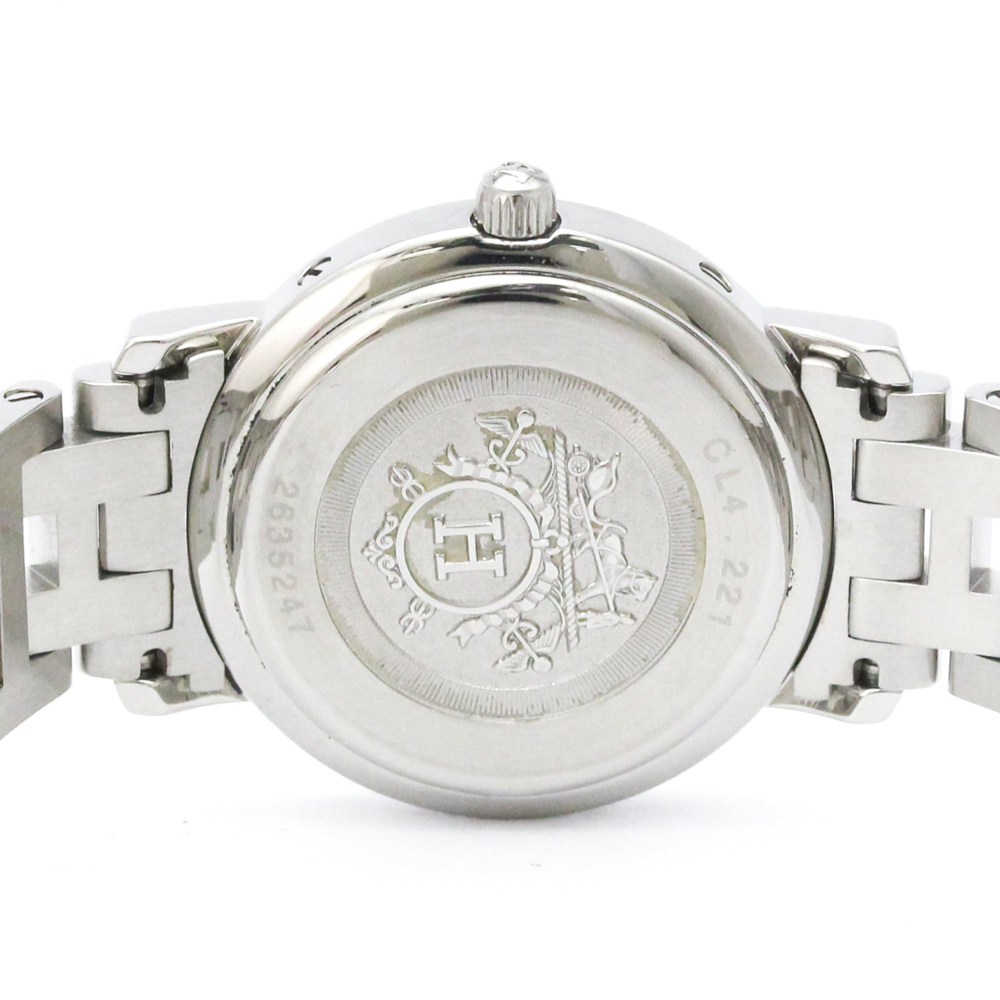 HERMES Clipper Pink Gold Plated Steel Watch CL4.221 Polished — Very Good