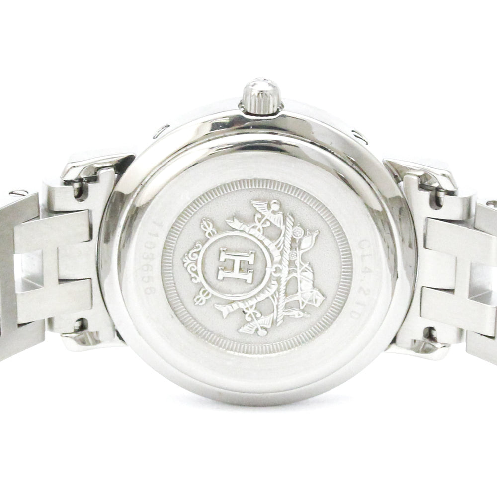HERMES Clipper Stainless Steel Quartz Ladies Watch CL4.210 Polished — Very Good
