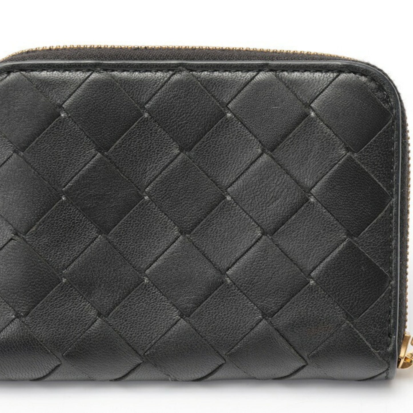 Bottega Veneta Coin Purse 600874 Intrecciato Calf Leather Black S-159430