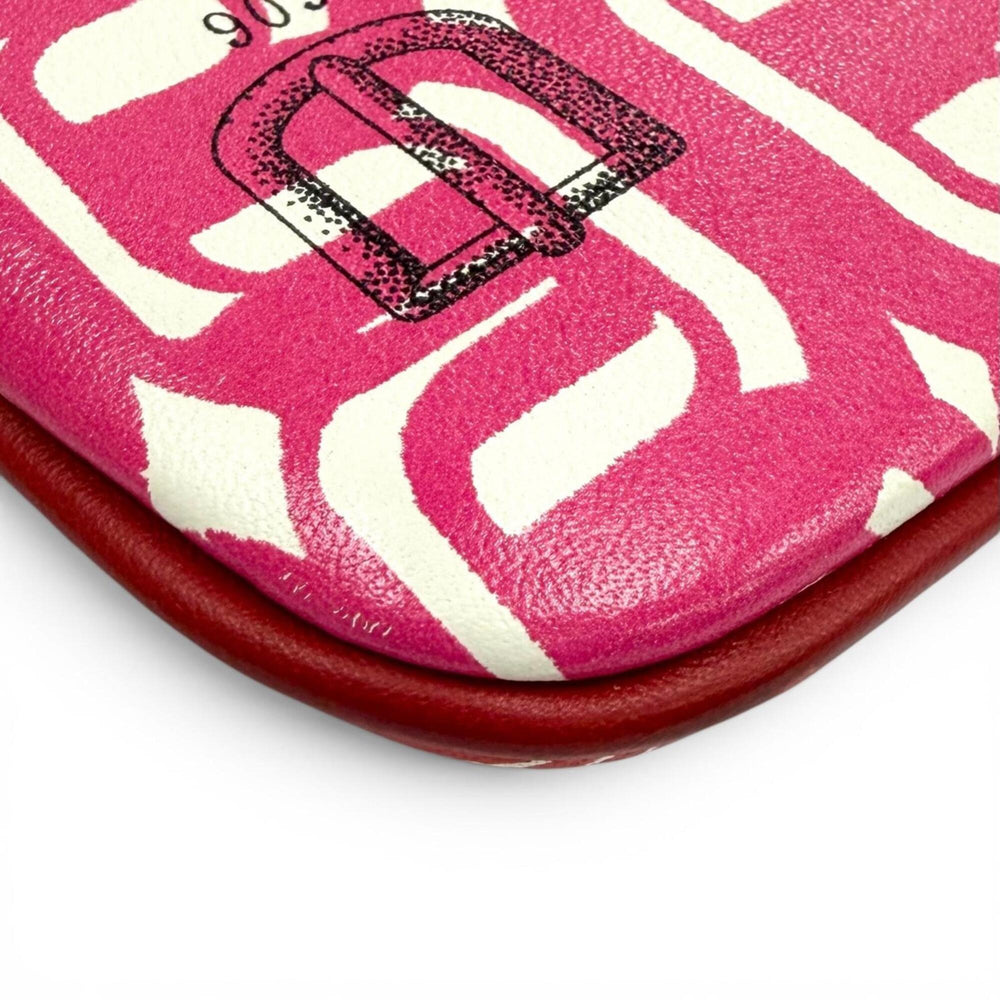 HERMES Carre Pocket Pink Veau Swift Round Zip Mini Pouch D Stamp Made in France Women's Comes with Box — Like New