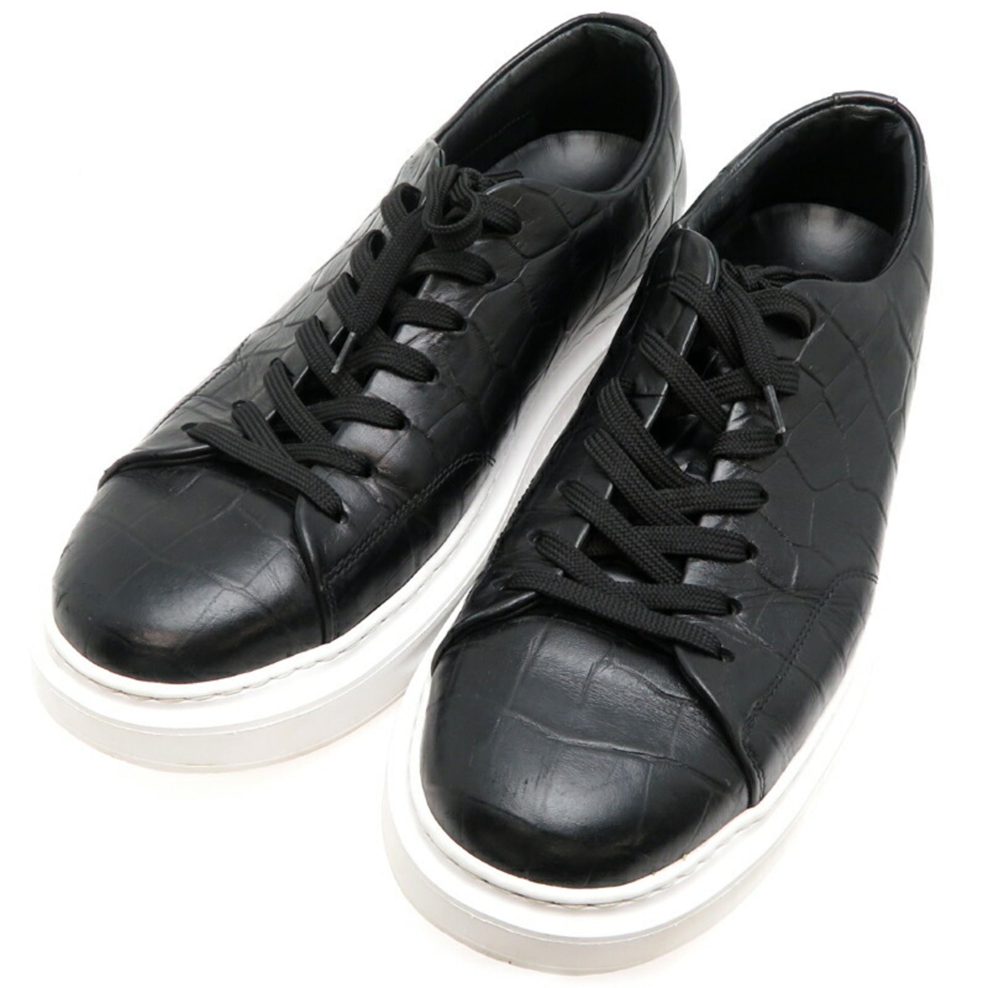 Louis Vuitton #6 25cm Beverly Hills Line Men's Sneakers 1OXI Leather Noir Black