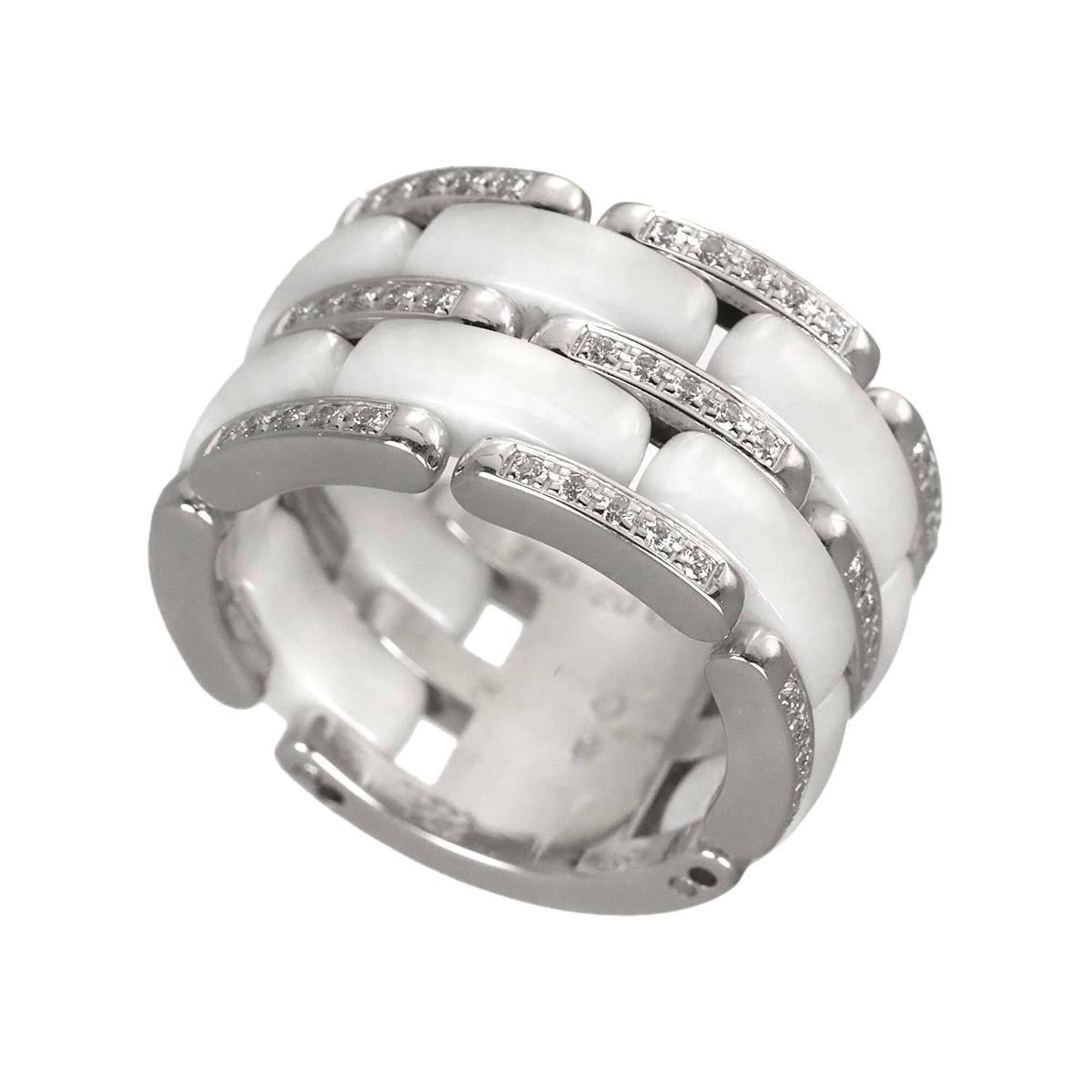 Chanel Ultra #52 Diamond Ring, Large, 18K White Gold, Ceramic 750 — Like New