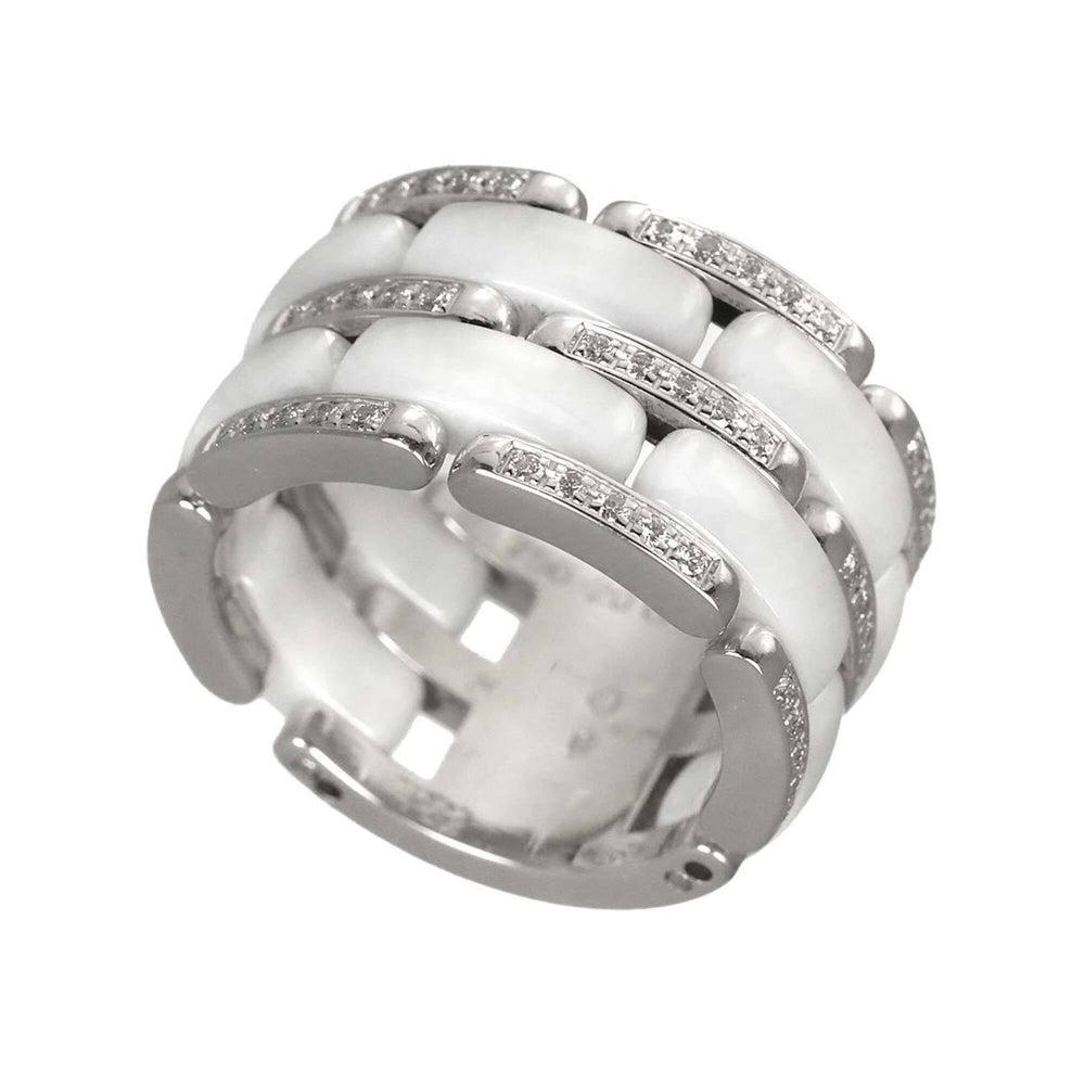 Chanel Ultra #52 Diamond Ring, Large, 18K White Gold, Ceramic 750 — Like New