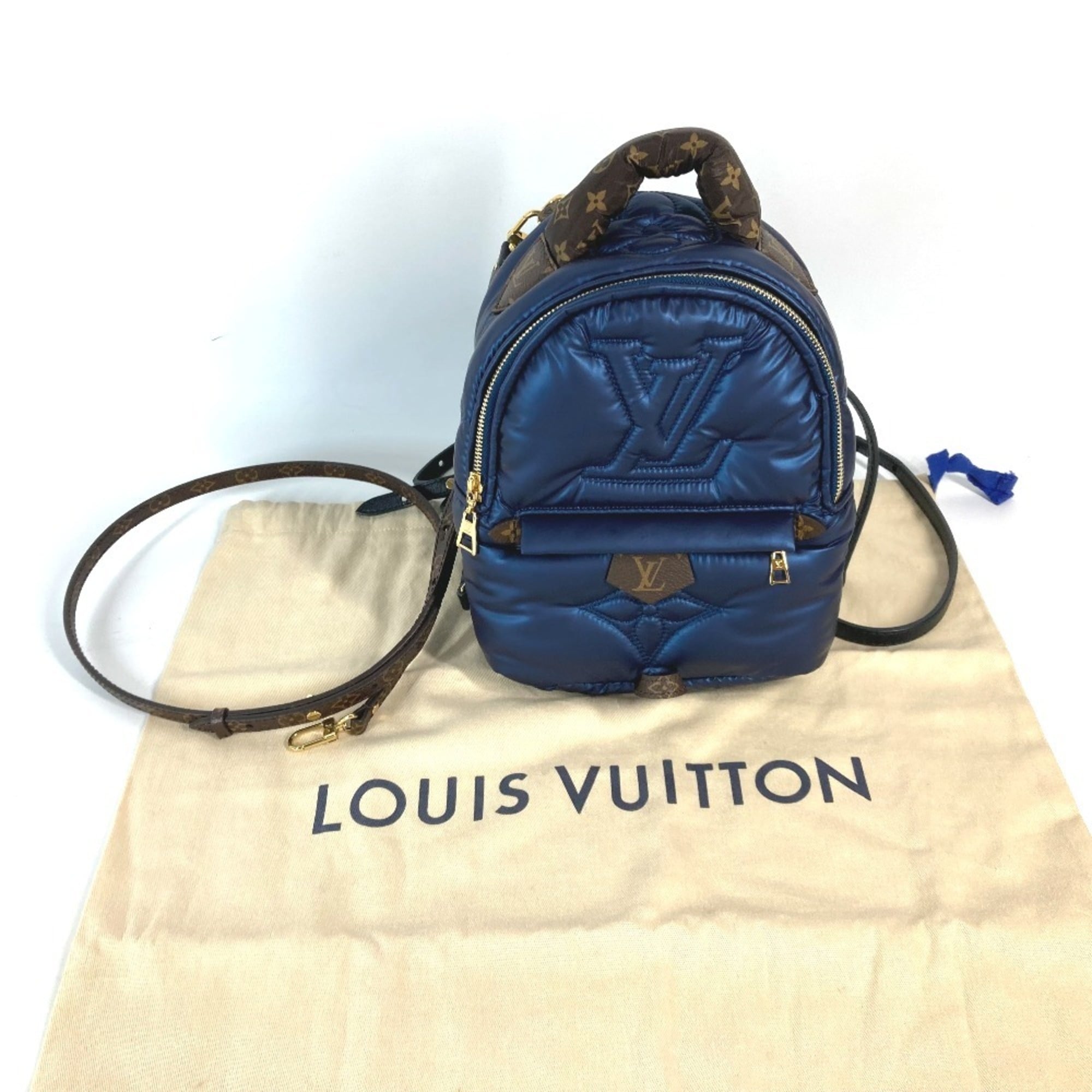 LOUIS VUITTON M21060 Monogram Palm Springs Backpack MINI Rucksack Nylon Canvas Women's Navy MO-240630-15 — Like New