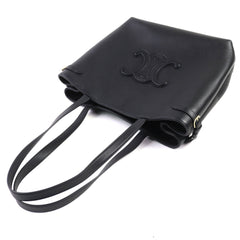 CELINE 11685 Cabas Anais Triomphe Medium Leather Tote Bag (Can be carried on the shoulder) Black, Made in Italy, Women's — Like New