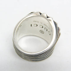 Gucci Interlocking G 728399 Silver Fashion Band Ring Silver — Like New