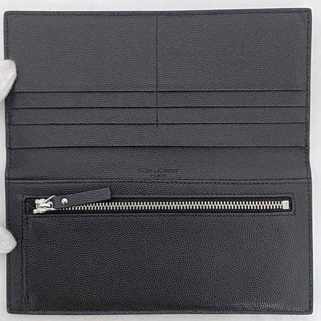 Saint Laurent Bi-fold Long Wallet f-22675 Black TGN556297 0920 Leather SAINT LAURENT PARIS Grain YSL Women's Men's