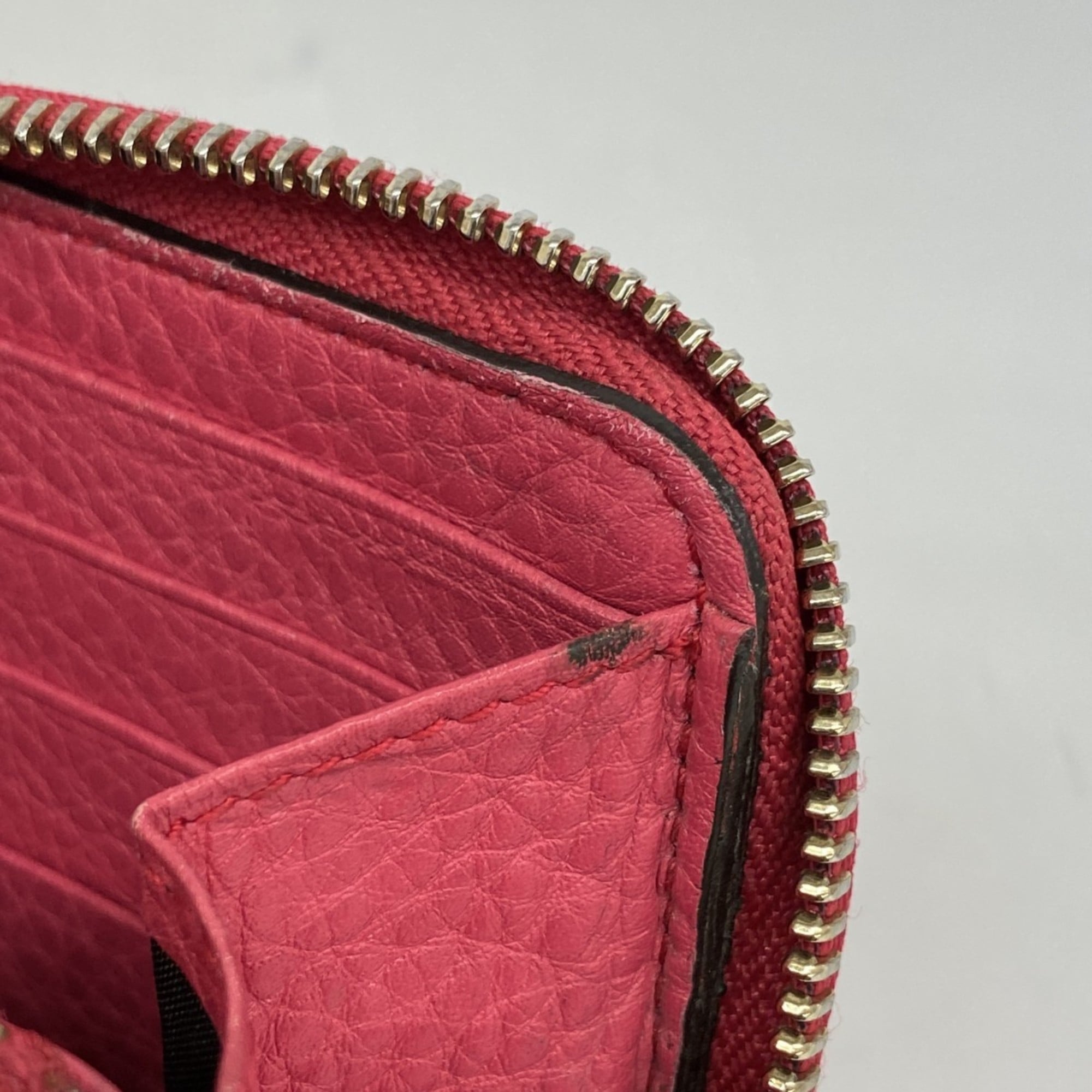 Gucci Soho Long Wallet 308280 Leather Pink Champagne Women's