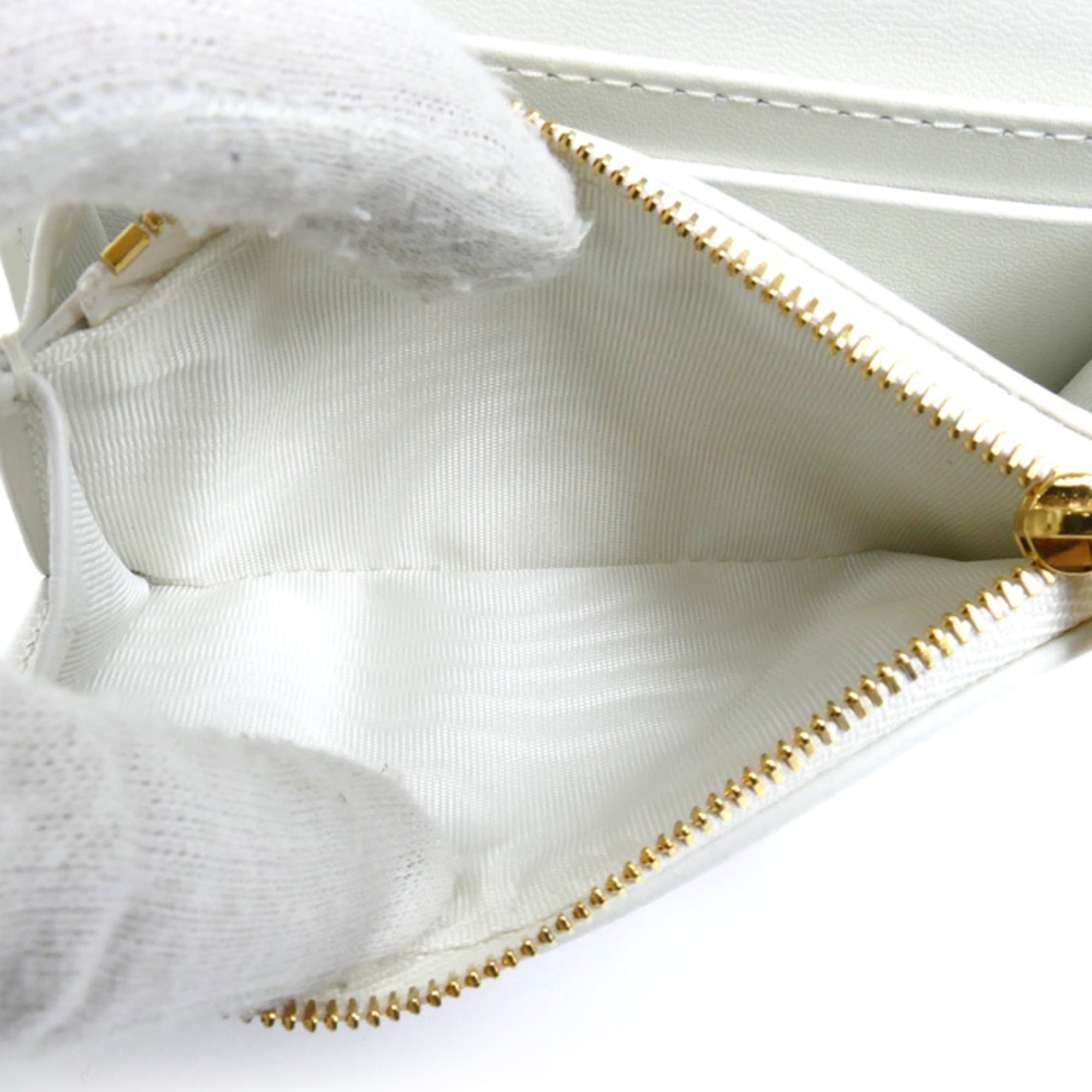 Pre-owned Christian Dior Oblique 30 Montaigne Medium Wallet and Coin Case in White Gold (S2300UNRG)