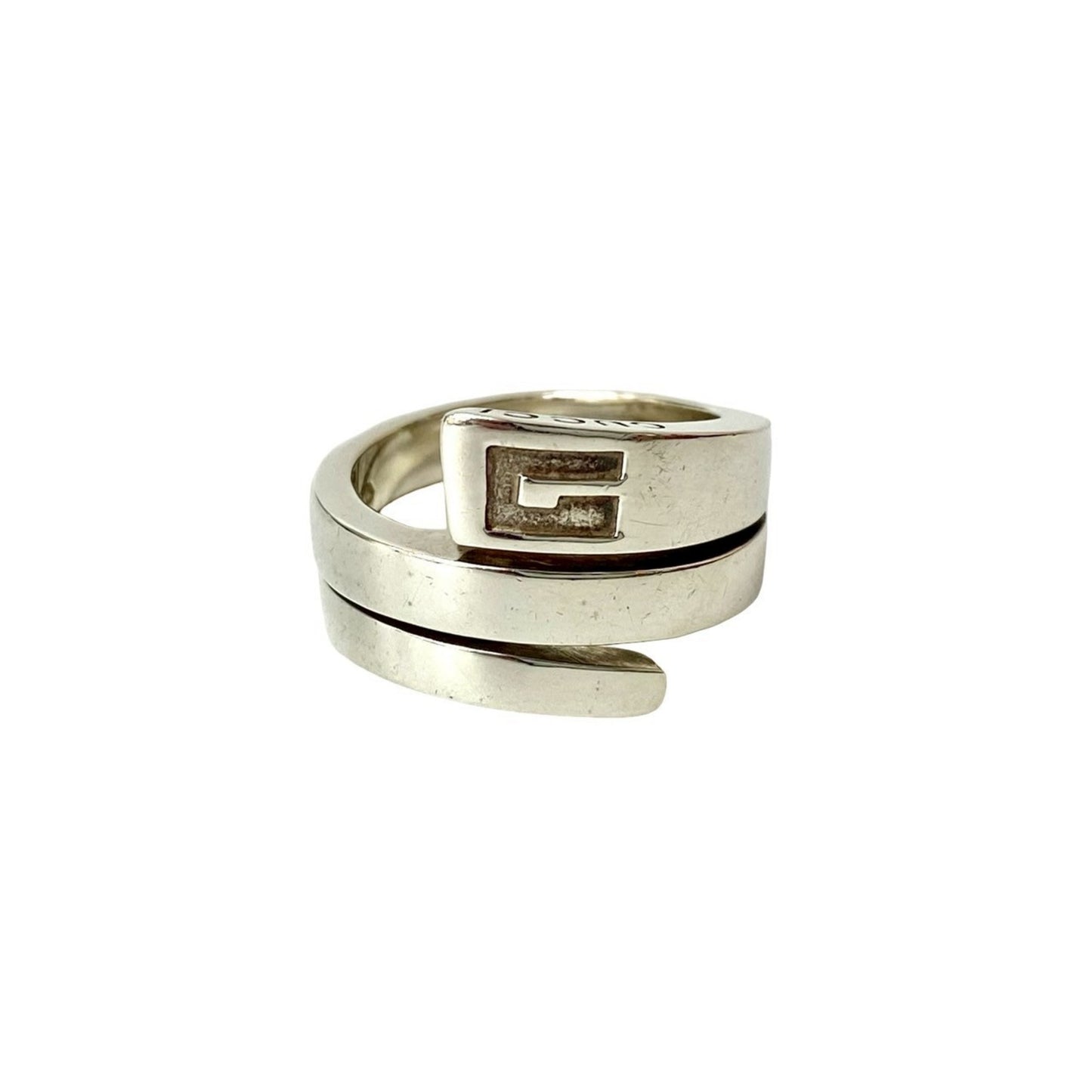 GUCCI Spiral Ring, 925 Sterling Silver, Men's Accessory, Silver 102-5