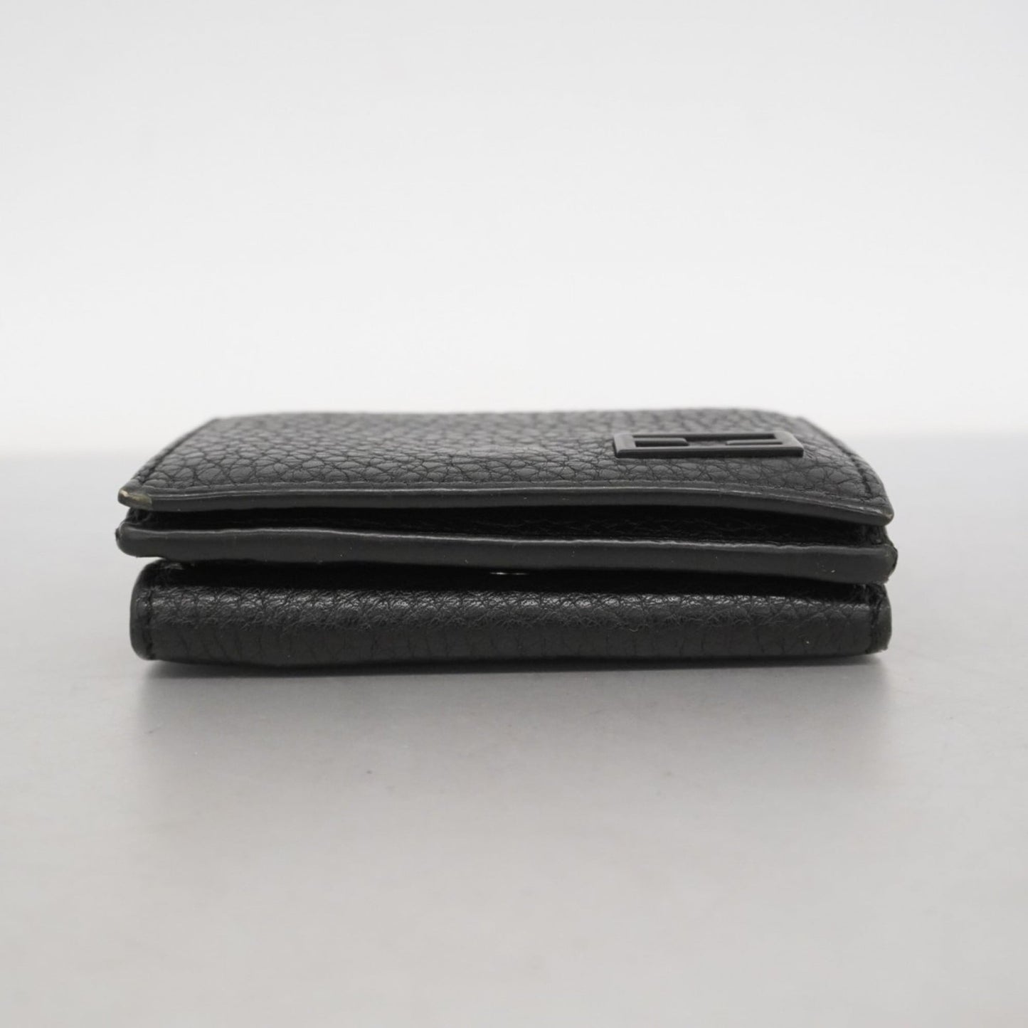 Fendi tri-fold wallet in black leather for men