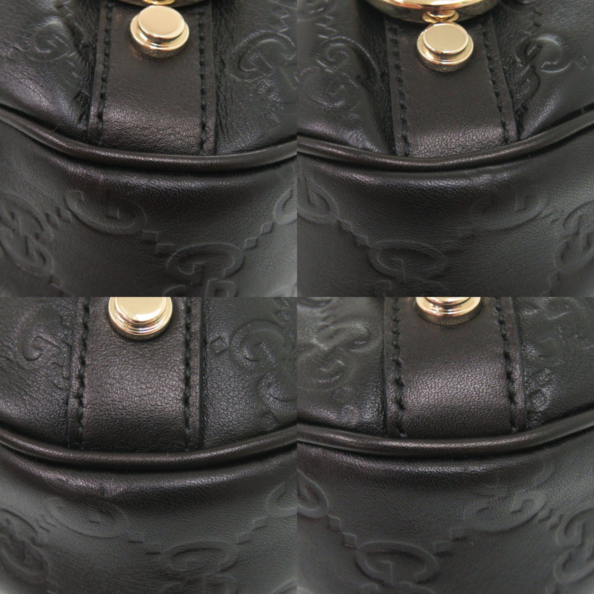 Like new Gucci Abbey Guccissima 13078 one-shoulder bag in black leather. 0282 GUCCI — Like New